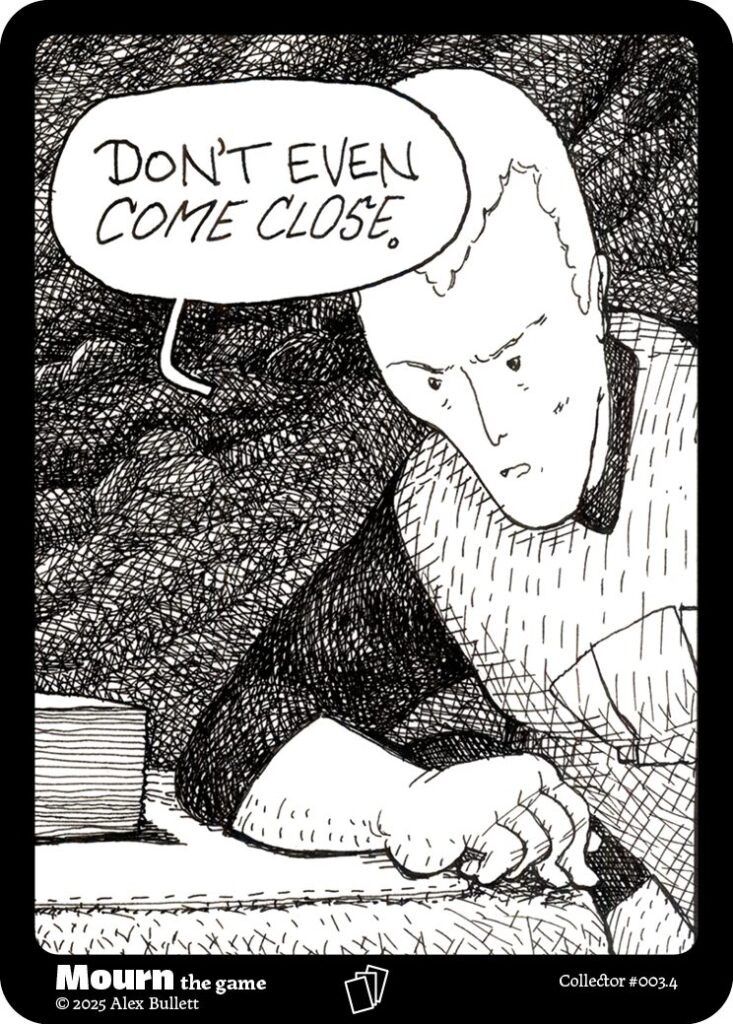 Panel 4:  Serious face, ". . . don't even come close."