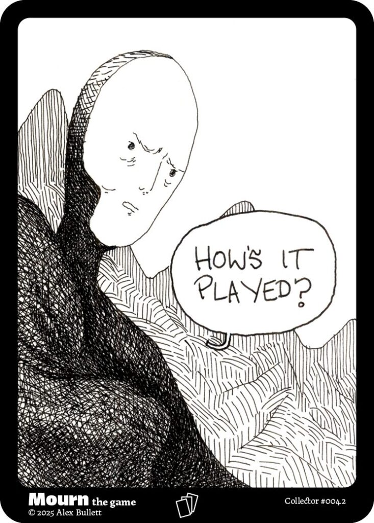 Panel 2: Death looks down at the knight. "How's it played?"