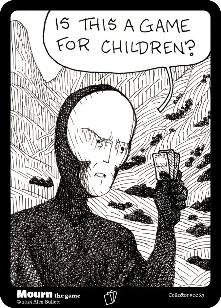 Panel 3: Death asks, "Is this a game for children?"
